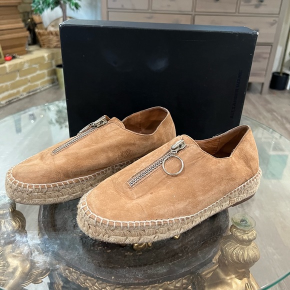 ALEXANDER WANG Devon nubuck zip front espadrille shoes - Picture 1 of 16
